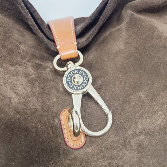 Dooney & Bourke | Large Vintage Chocolate Brown Suede Leather Handbag (One Size) - Picture 3 of 14